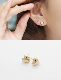 [10K Gold] 통통하트 귀걸이