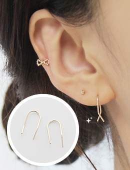 [10K Gold] X라인 귀걸이