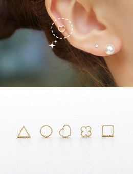 [10K Gold] - 버블도형 귀걸이