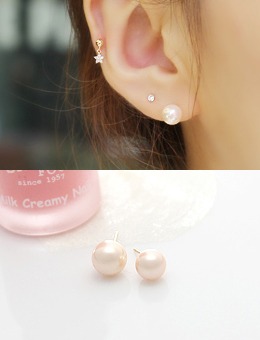 [10K Gold] 핑크진주 귀걸이